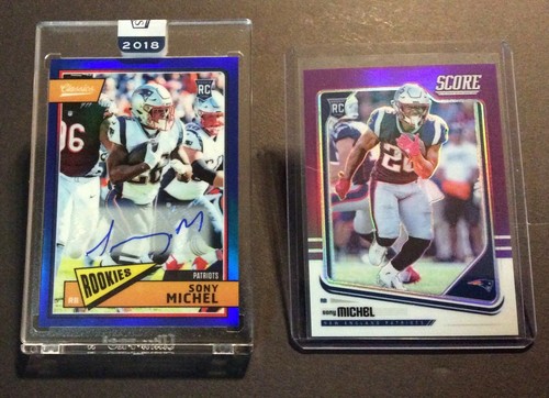 2018 Honors FOTL Sony Michel LOT x2 Rookie Blue AUTO SP /5 + Purple /9 - Bild 1 von 4