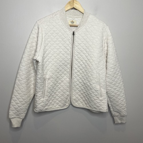 Marine Layer Corbet Bomberjacke Damen beige gesteppt durchgehender Reißverschluss Taschen XL - Bild 2 von 9