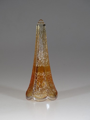 Vintage Deco Jeannette Carnival Glass Marigold Crackle Car Vase c.1920 - Bild 2 von 4