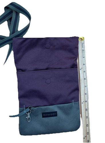 Sherpani Pica Crossbody Fold Over Bag Two Tone Front Purple/Green Gorpcore - Picture 3 of 20