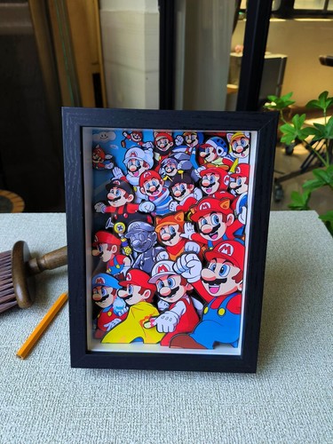 Infinite Super Mario Bros 3D Shadow Box Picture Display Frame Art Deco World Hot - Picture 2 of 8
