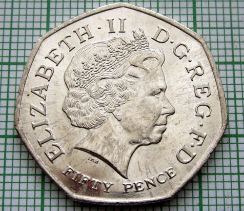 GREAT BRITAIN 2014 50 PENCE, GLASGOW COMMONWEALTH GAMES UNC lamination traces - Picture 4 of 6