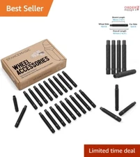 20pcs Black Alloy Steel Wheel Stud Conversion 12x1.5 Hex Right Hand 107mm Long