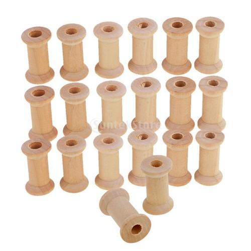 100 Pieces Blank Wooden Empty Spools for Wire Thread Bobbins Cord  DIY - Bild 5 von 12