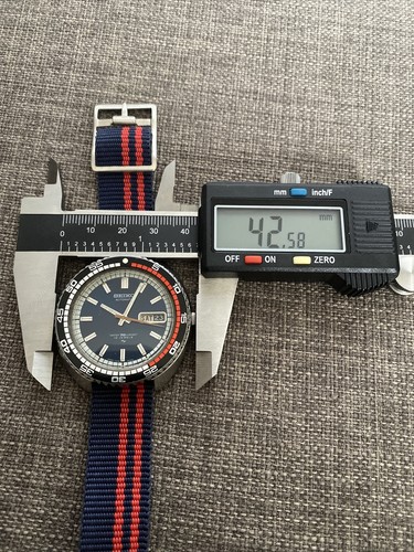 Vintage Seiko RALLYE 42mm Automatic Watch Blue Dial w/ Orange Hand 7006-8030 - Picture 12 of 17