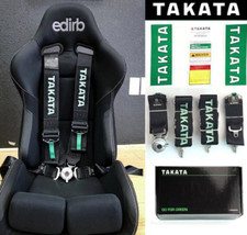 2 X Takata Black 4 Point Snap-on 3 With Camlock Racing Seat Belt Harness Dhl