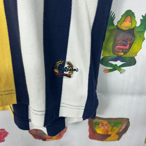 VINTAGE 1990s | Eddie Bauer EBTEK Striped Short Sleeve Polo Shirt Size M-L - Picture 4 of 8