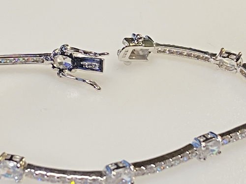 Sterling Silver 925 Bracelet Vincenza Cubic Zirconia 9.06g - Picture 2 of 10