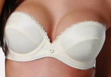 Dominique Satin Underwire Strapless Bra Style 8103 Ivory 34C 34 C NWT