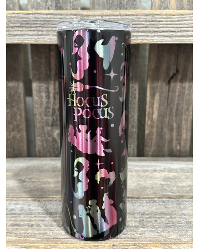 Hocus Pocus - Silver Tumbler - 20oz oz 20 oz. 20oz. Skinny Sublimation Tumbler - Picture 4 of 6
