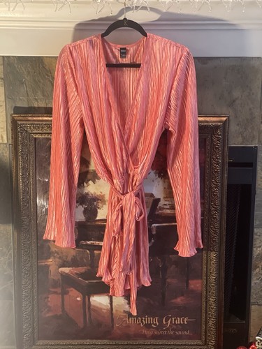 Shein Bae Damen Strampler Rüschen Plissee übertriebene Ärmel rosa champagner Gr. L - Bild 4 von 19