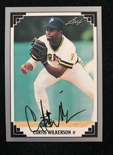 CURTIS WILKERSON 1991 LEAF AUTOGRAPHED SIGNED AUTO BASEBALL CARD 317 PIRATES