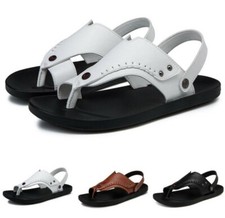 Mens Leisure Beach Sandals Casual Slingbacks Slip On Thong Leather Sandals News