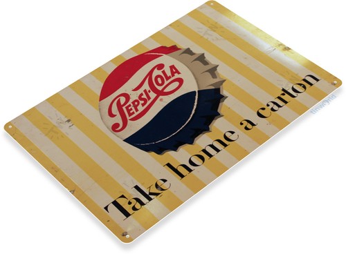 TIN SIGN Pepsi Carton Metal Décor Wall Art Soda Fountain Cola Store Shop A731 - Picture 2 of 3