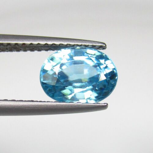 3.50 Ct Natural Gentle Heat Top Luster Blue Zircon Stunning Oval Cut - 57906