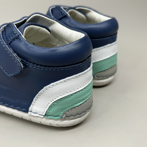 OLD SOLES Baby Rainbow Champster Leather Shoe Sz 19 US 3 Petrol/Snow/Jade/Gris - Picture 8 of 11