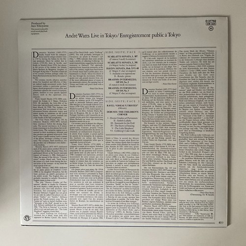 Andre Watts - Live In Tokyo 1980 CBS Masterworks D37792 Vinyl LP Classical Piano - Picture 12 of 12