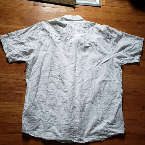 Coogi Australia Shirt Men’s XL Metallic Button Up Short Sleeve Embroidery Floral - Picture 13 of 14