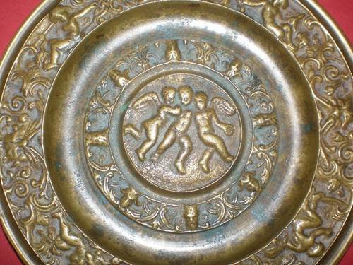 Medieval Renaissance brass plate with religious ornaments from 18th century - Picture 9 of 12