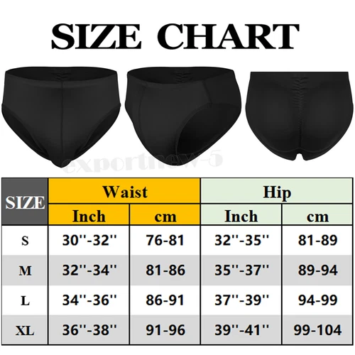 Herren gepolsterte Unterwäsche Slips Po-Lifter Verstärker Hüfte Body Shaper Hose Unterhose - Bild 11 von 27