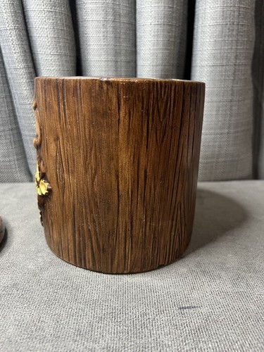 Vtg Treasure Craft California Strawberry Wood Grain Tea Jar Canister USA 1960s - Picture 9 of 14