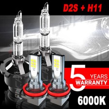 For Infiniti QX60 2014 2015-2017 4X HID LED Headlight Bulbs Hi/Lo Fog Light Kit