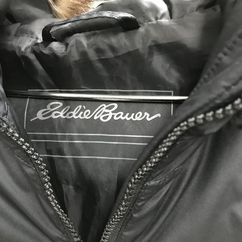 Eddie Bauer Classic Feather Down Parka Hooded Black Coat Sz M NEW - Picture 6 of 11