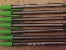 Lot of 7 GREEN Bic Cristal Ballpoint Pens 1.6mm, XTRA BOLD