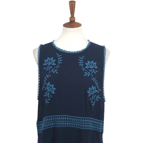 Xhilaration Navy Blue Floral Embroidered Dress sz XXL - Picture 2 of 6