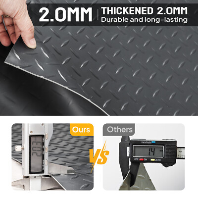 #ad 7.5 x 17 ft Garage Floor Mat Flooring Roll Non Slip Waterproof PVC Black $109.99