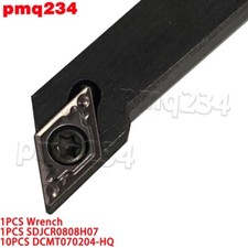 10PCS DCMT070204-HQ ZM930 + 1PCS SDJCR 0808H07 CNC External Turning Tool Holder