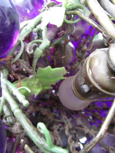 Lampada Swag Vintage Anni 60 Acrilico Lucite Viola Grappolo Uva 12" Sospensione Luce Funzionante - Foto 17 di 19