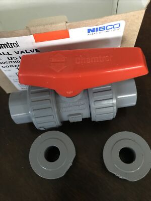 Nibco/Chemtrol U51TB V 1/2" Ball Valve Corzan CPVC FKM Soc/Thd New | eBay