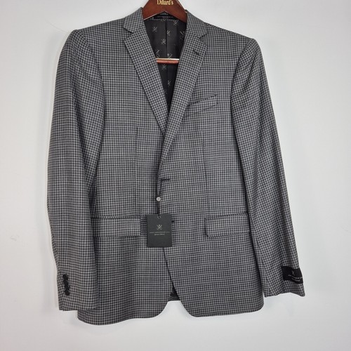 John Varvatos Star Bleecker sport coat Size 40 R gray check jacket 100% wool (37 - Picture 6 of 16