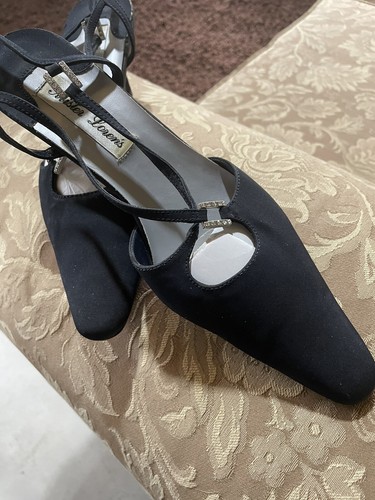 Satin Heels Gr. 9M Strass dunkelblau formell. Top einmal getragen - Bild 3 von 7