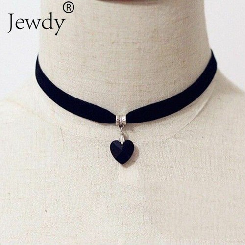 1pcs Women Choker Necklaces Punk Gothic Statement Collares Black Velvet Crystal - Picture 10 of 18