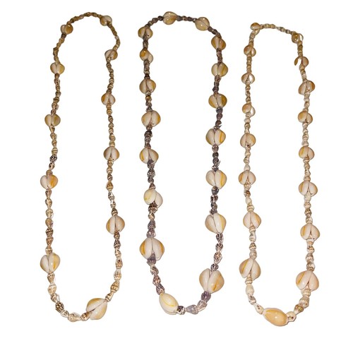 Shell Necklace Lei Lot Natural Seashell 3 Strand Luau Beach Party Island Wedding - Picture 2 of 10