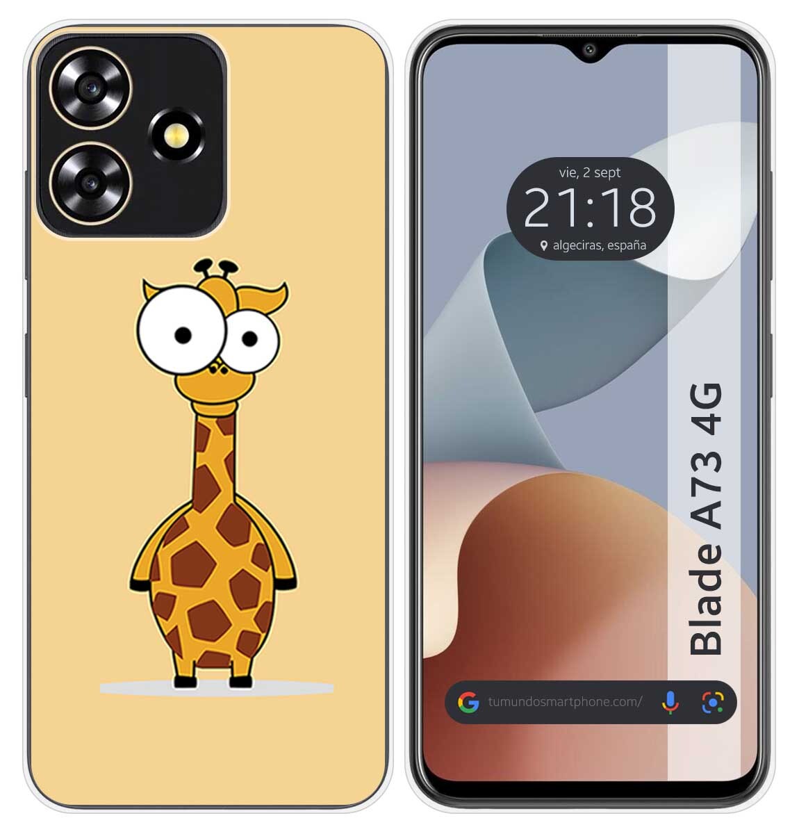 Cover Silicone per ZTE Blade A73 4g Disegno Giraffa Disegni