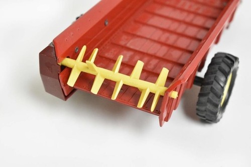 Ertl rot Spielzeug Druckguss Metall Traktor Streuer Anhänger - gelbe Akzente - USA - Bild 4 von 6