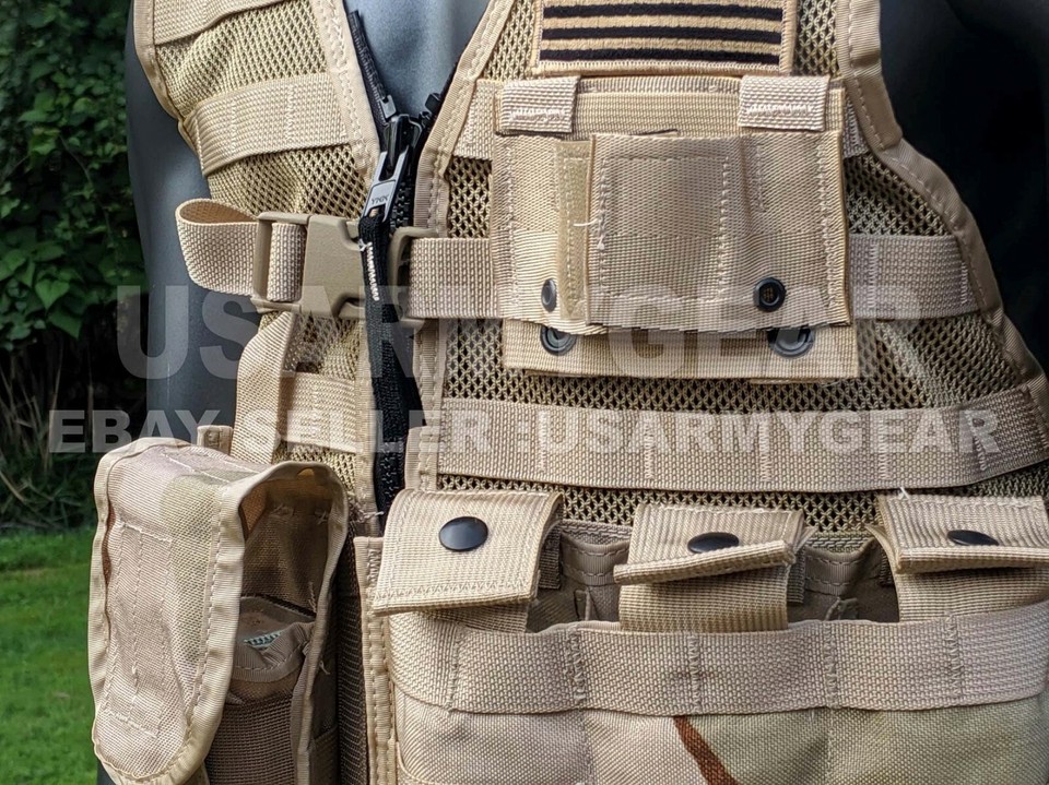 Loaded US Army MOLLE II Desert Tan Fighting Vest FLC LBV 4 Double Pouch 2 K Bar - Foto 7