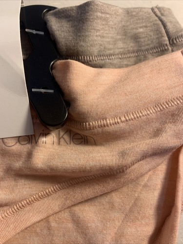 NEW WOMEN'S CALVIN KLEIN 2 PACK SOFT POLYESTER BIKINI BROWN PEACH MEDIUM - Picture 2 of 9