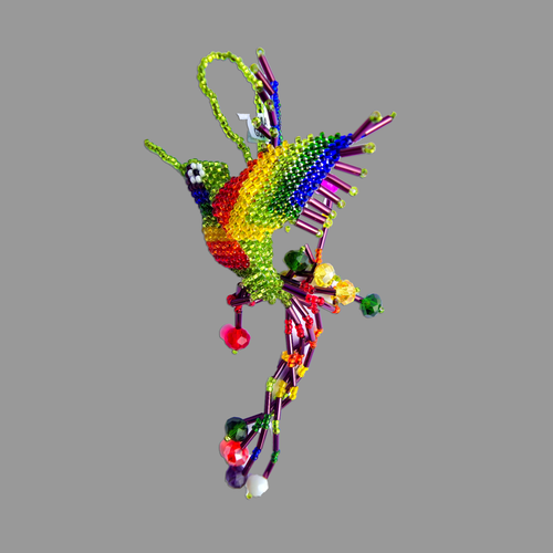 Beaded Hummingbird Ornaments Set of 5 Handmade Guatemala Decor Gift Idea - Picture 2 of 5