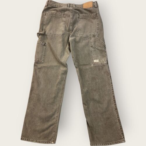 Pantaloni da falegname invecchiati uomo 32x32 trash grunge abbigliamento da lavoro pittore pattinatore Y2K - Foto 3 di 16