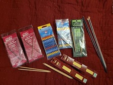 LOT of 11 Knitting Needles in various sizes and types Susan Bates, Clover, etc 