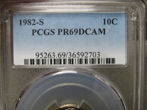 1982-S Roosevelt Dime ---- PCGS PROOF-69 DCAM Graded --- #552B - Picture 2 of 5