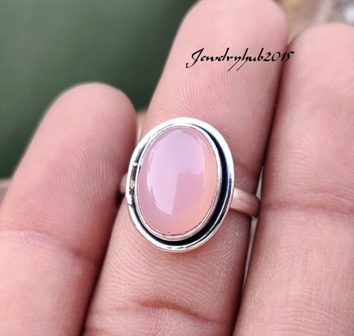 Rose Quartz Ring 925 Sterling Silver Ring Handmade Ring Pink Gemstone Ring MO*** - Bild 7 von 8