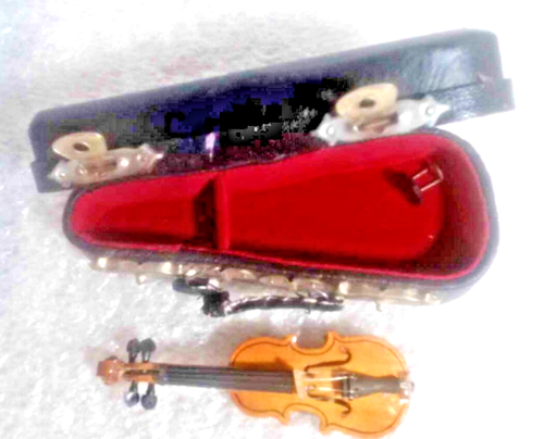 Mini Violin With Bow And Case quality made Vintage Violin 3 1/4 long case 4 1/4" - Picture 3 of 11
