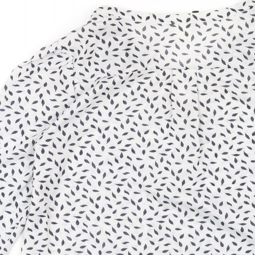 H&M Womens White Geometric Polyester Basic T-Shirt Size XS V-Neck - Picture 4 of 10