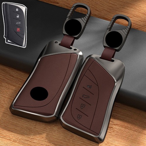For Lexus UX ES LC ES350 UX250 LS350 ES300h Alloy Leather Car Key Fob Case Cover - Foto 6 di 27