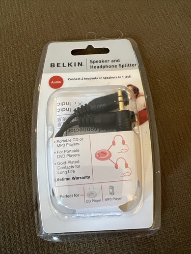 Belkin Speaker And Headphone Splitter Brand NEW Sealed - Photo 1/6